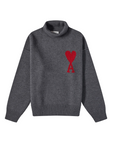 Ami Turtleneck De Coeur Logo Dark Grey-AL Capone Premium