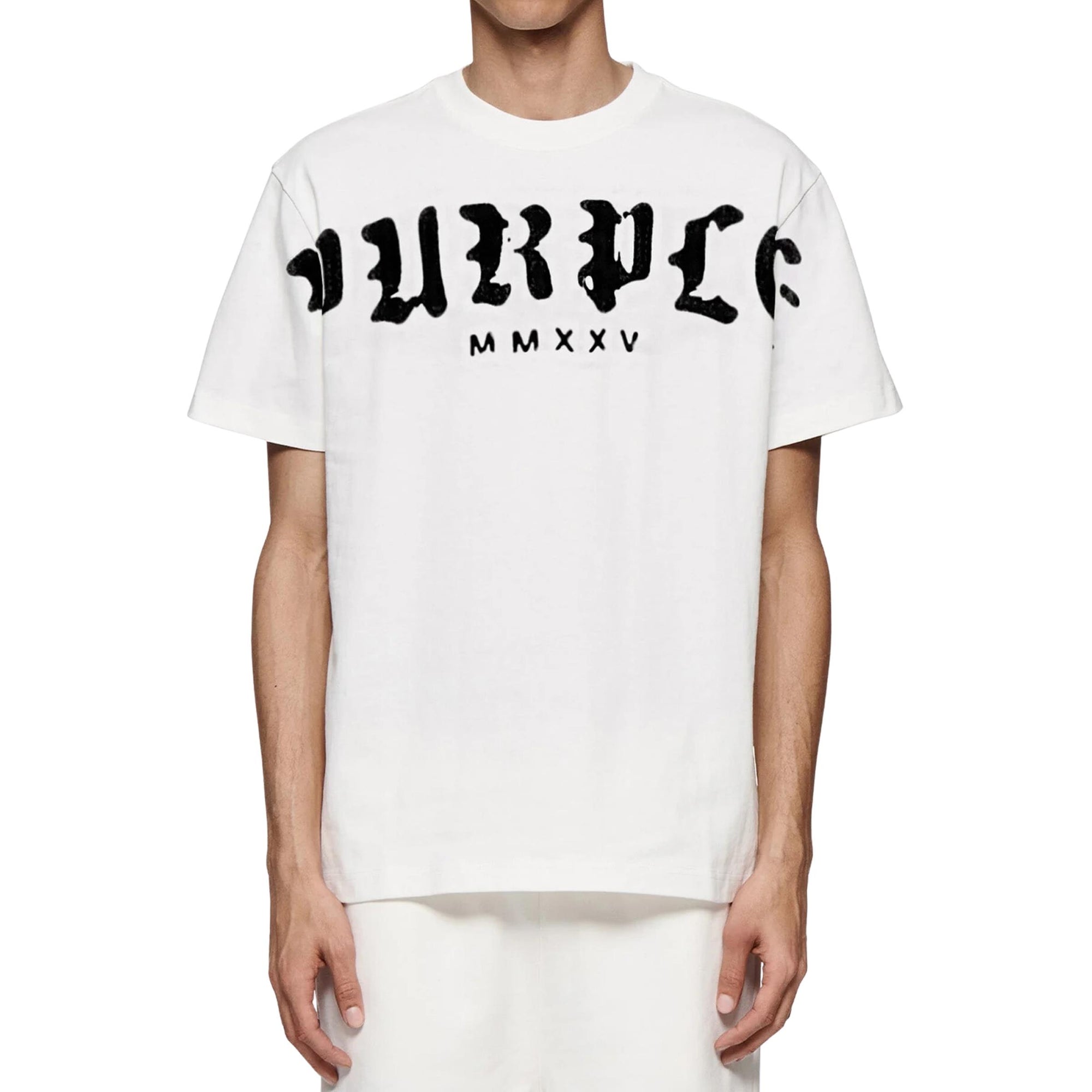 Purple T-Shirt Old English Logo White-AL Capone Premium