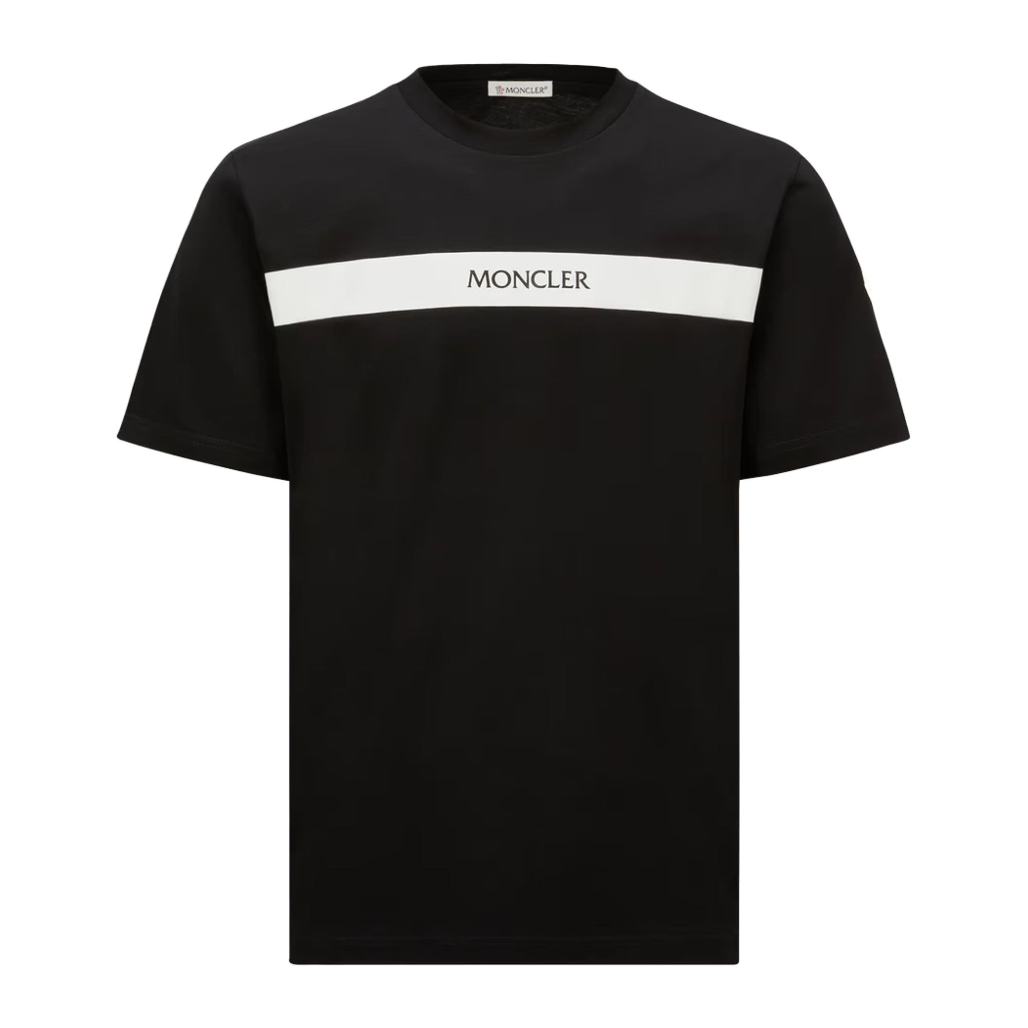 Moncler T-Shirt Rubberized Logo Black-White-AL Capone Premium