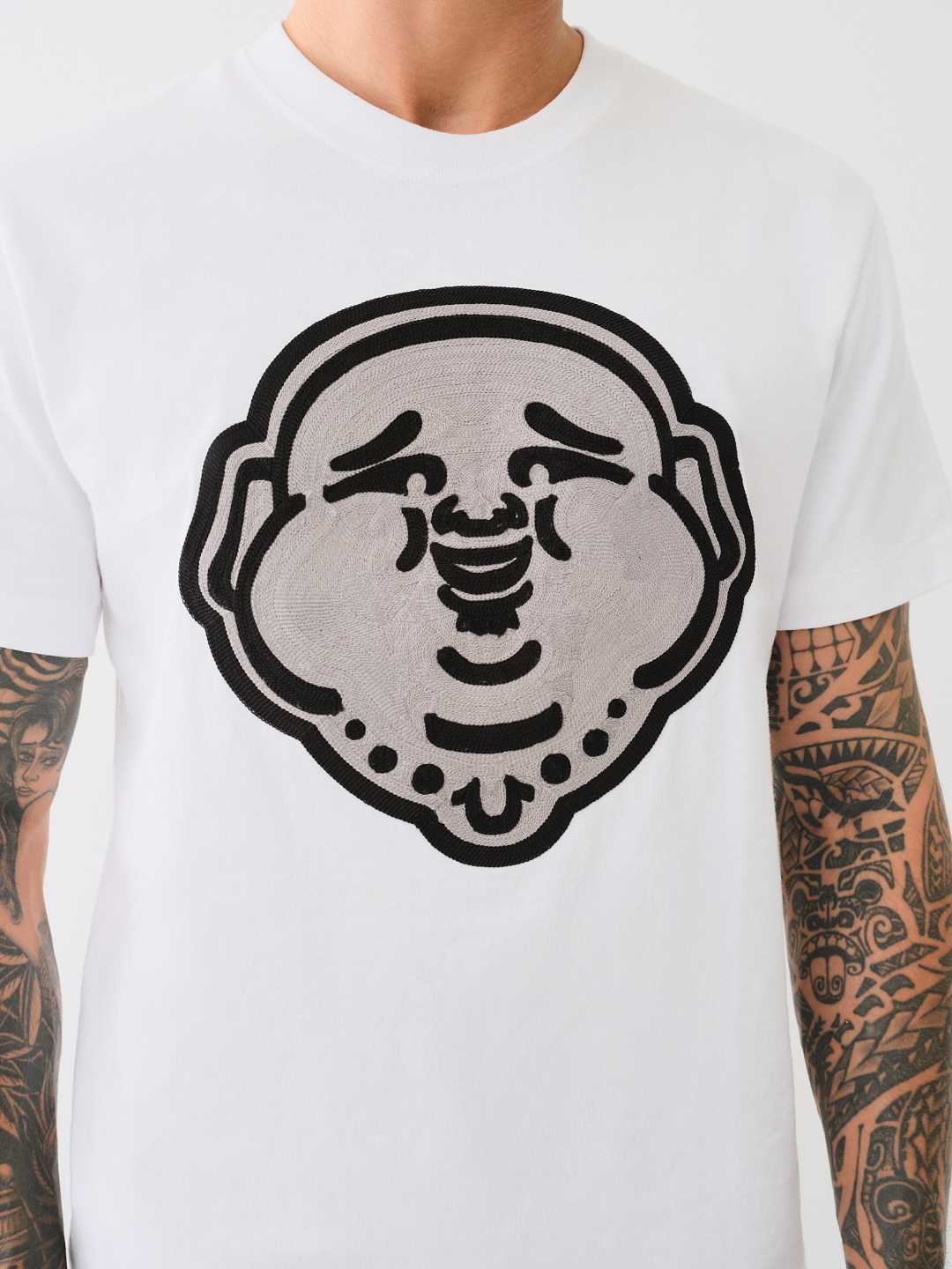 True Religion Buddha Face T-Shirt Optic White-AL Capone Premium
