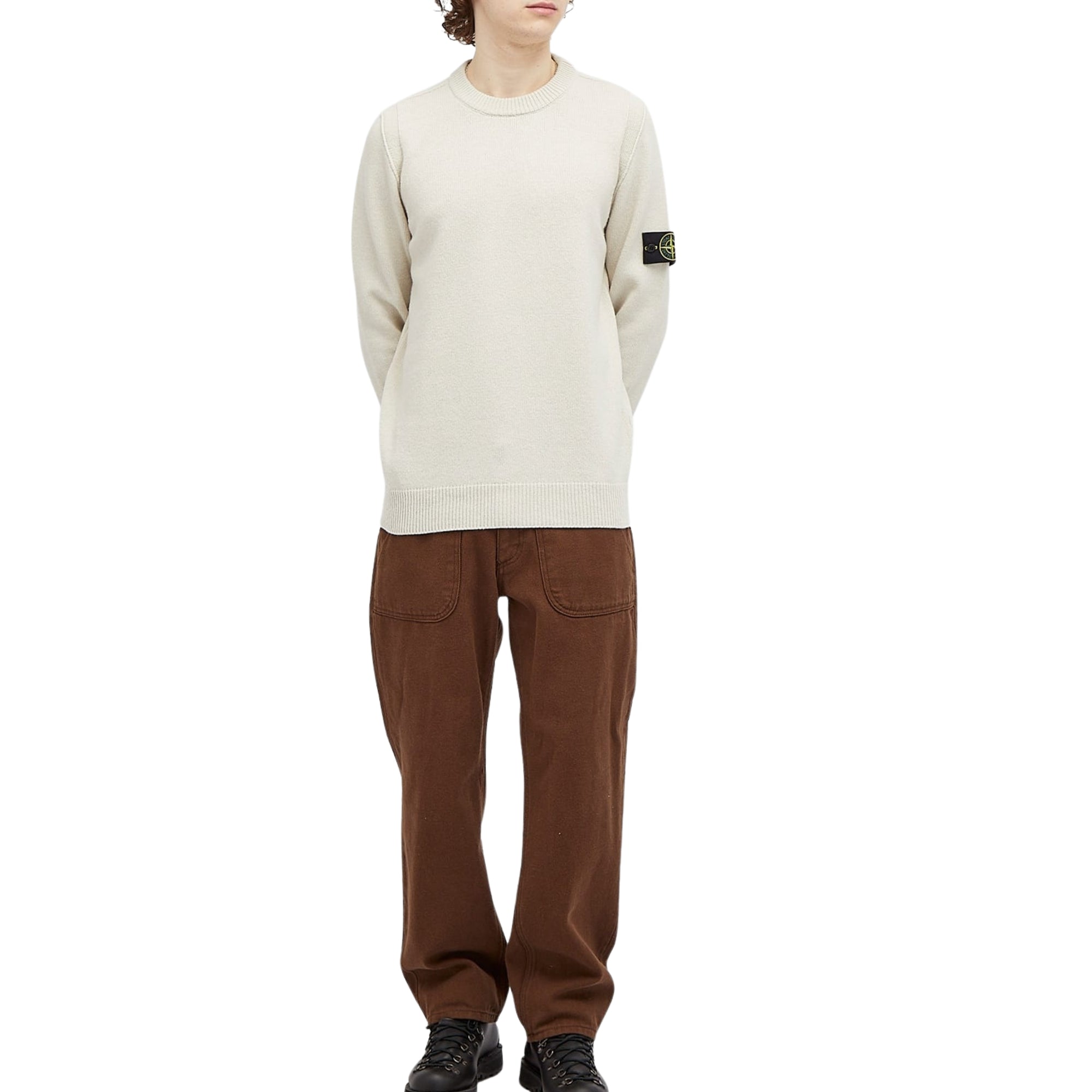 Stone Island Sweater Sleeve Logo White-AL Capone Premium