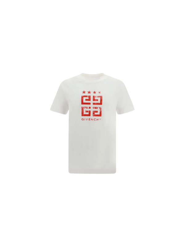 Givenchy T-Shirt Block Logo White-Red-AL Capone Premium