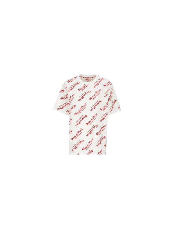 Kenzo T Shirt Allover Print Logo White Red AL Capone Premium