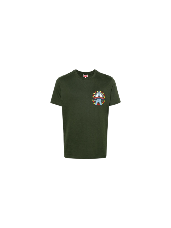 Kenzo T Shirt Drawn Varsity Slim Logo Dark Khaki AL Capone Premium