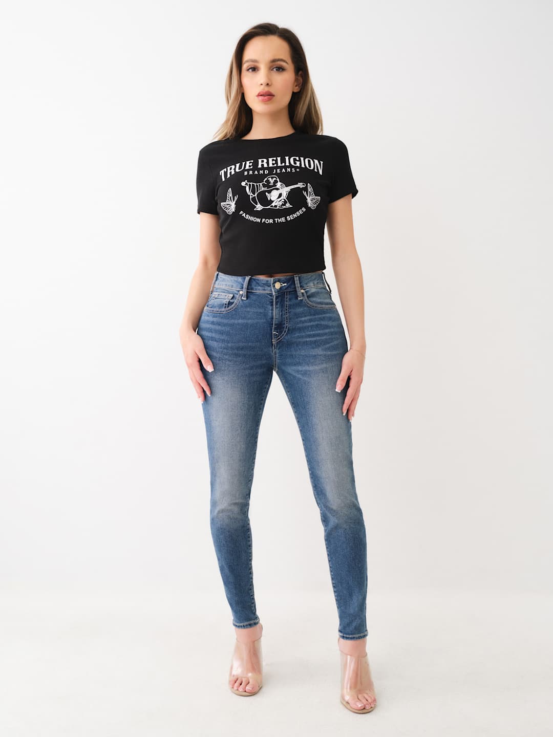True Religion JEANS JENNIE MID RISE SKINNY B-AL Capone Premium