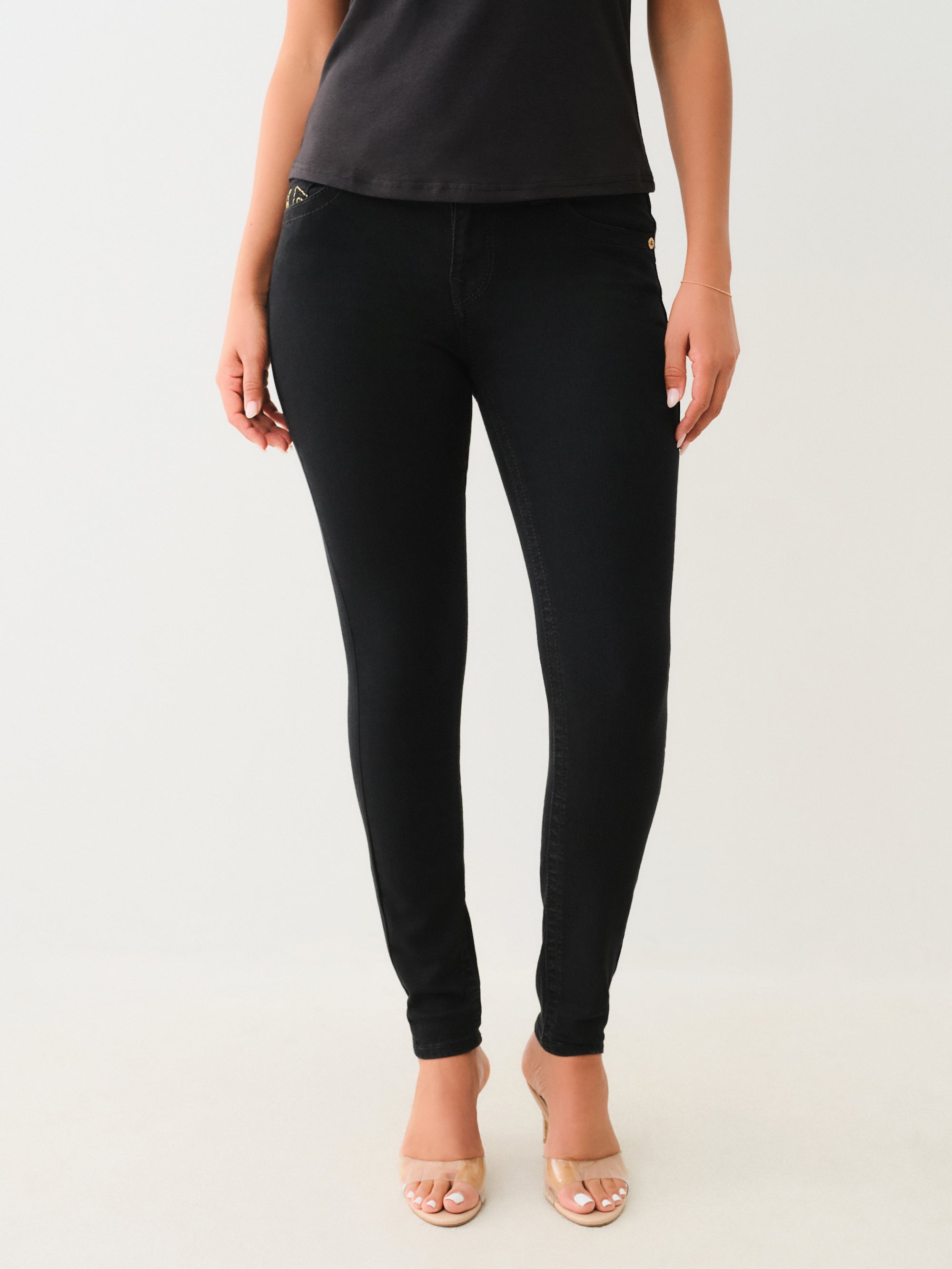 True Religion Jennie Big T Mr Lurex Skinny 2Sb Black Rinse-AL Capone Premium