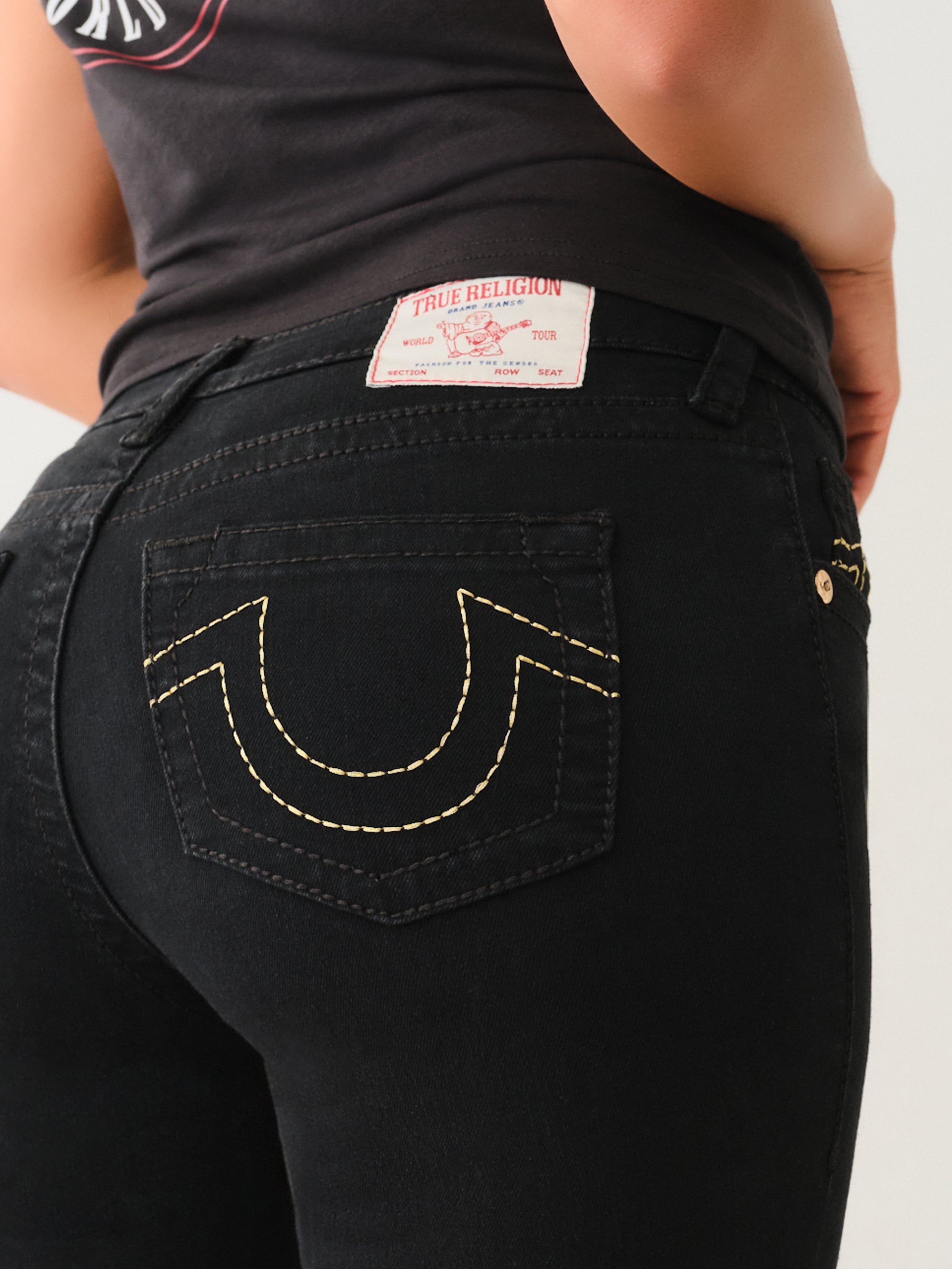 True Religion Jennie Big T Mr Lurex Skinny 2Sb Black Rinse-AL Capone Premium