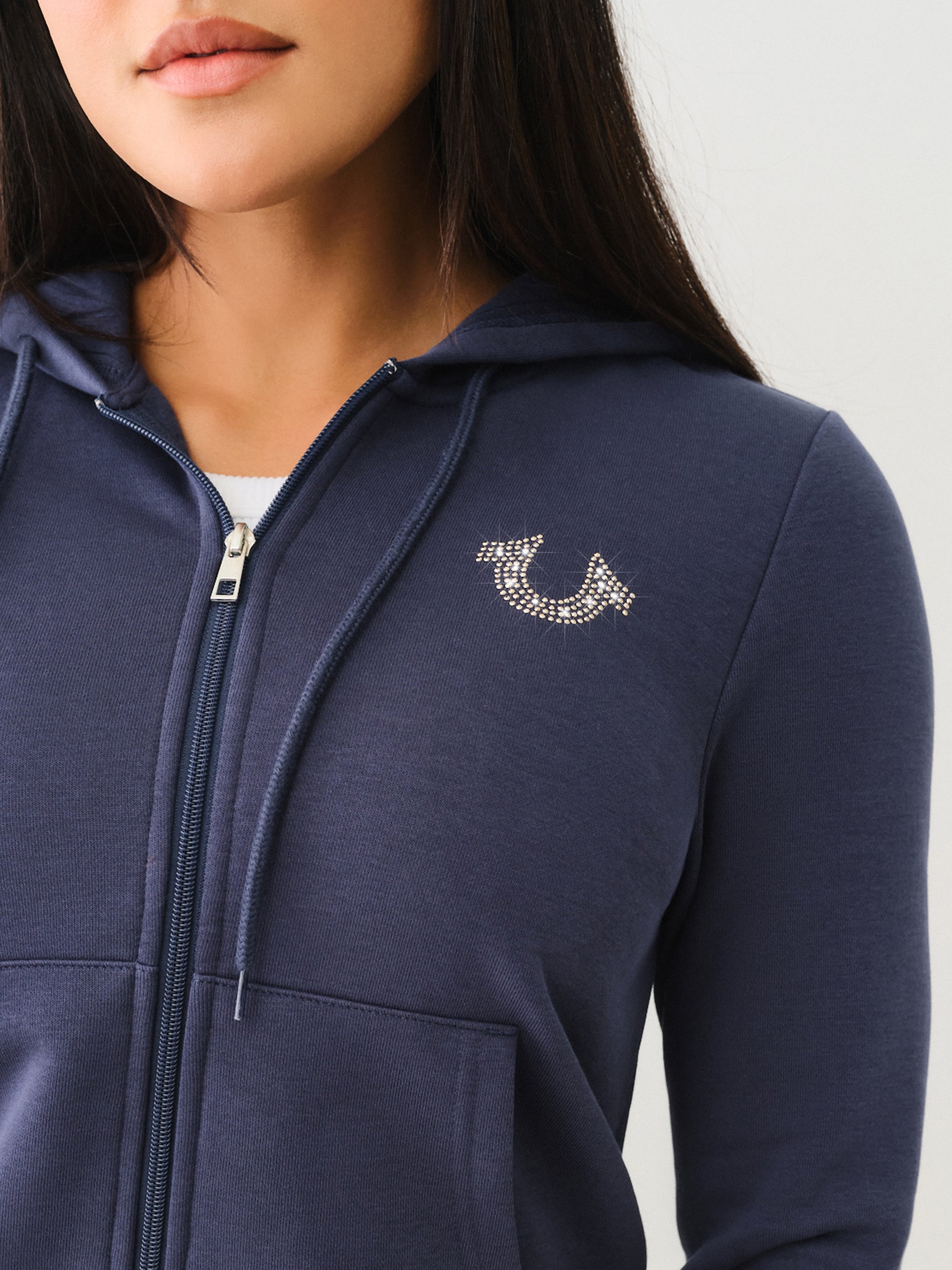 True Religion True Zip Hoodie Dress Blue-AL Capone Premium
