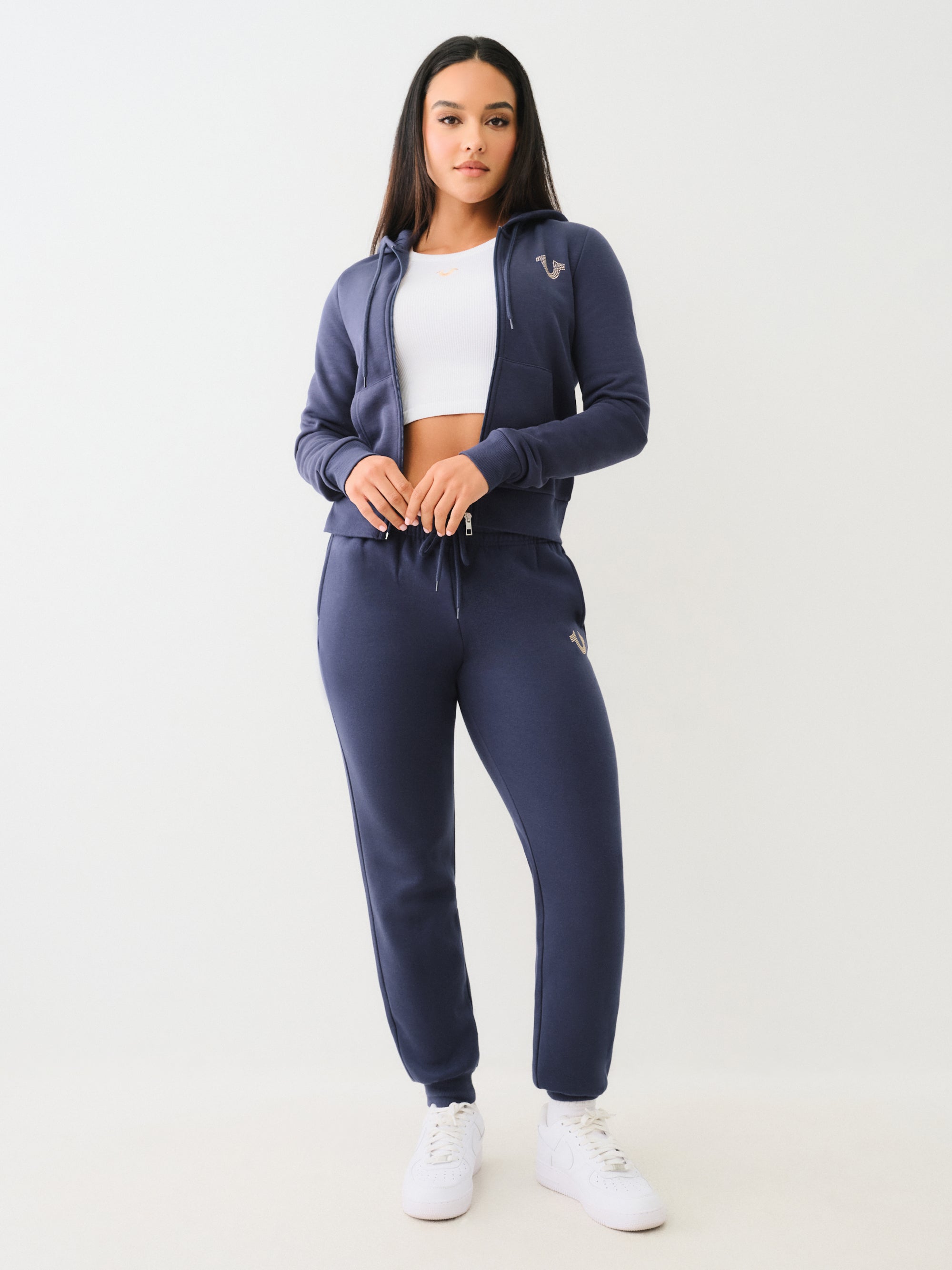 True Religion True Zip Hoodie Dress Blue-AL Capone Premium