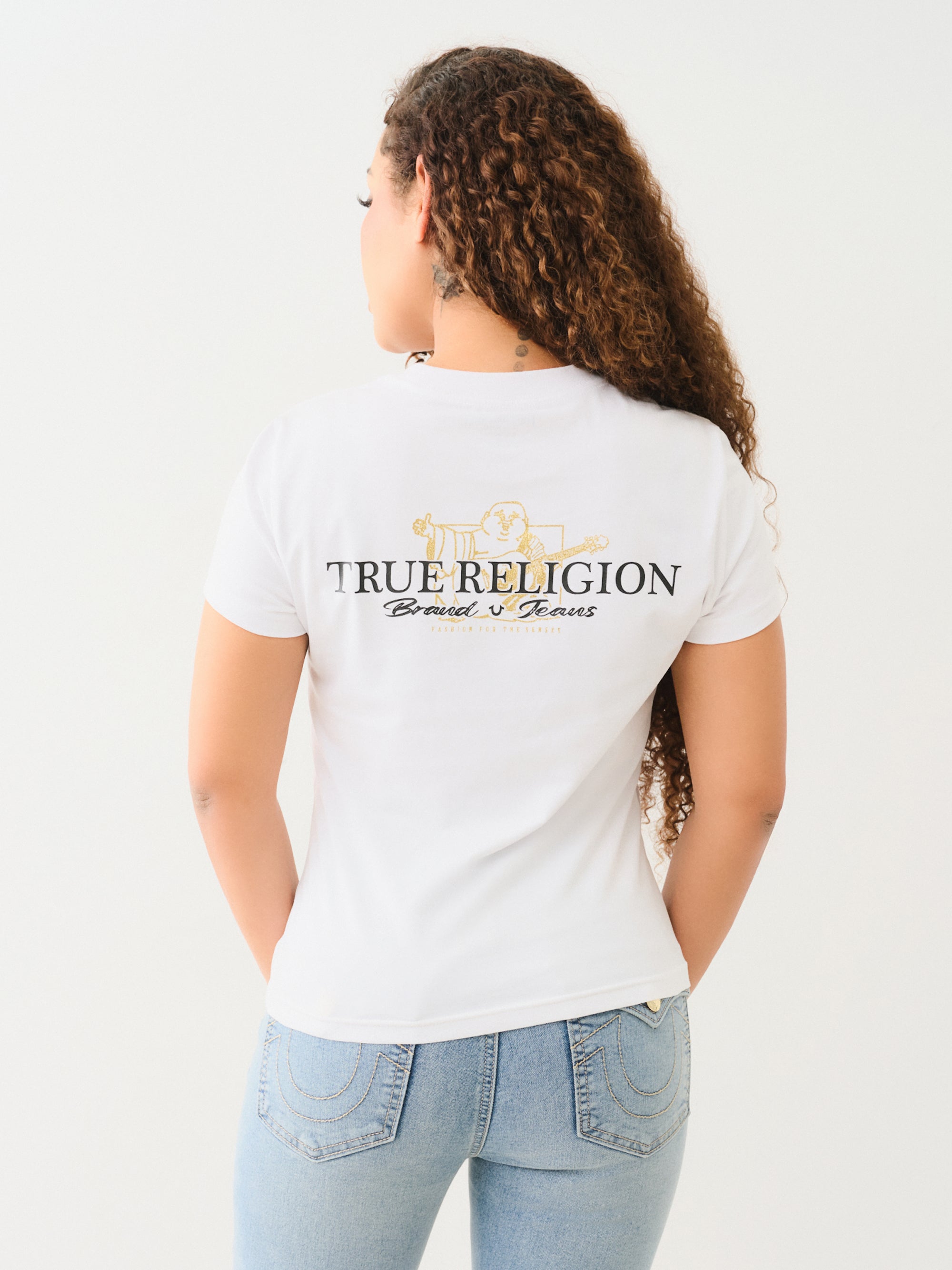 True Religion Money Buddha Ss Tee Optic White-AL Capone Premium