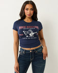 True Religion Gathered Baby Tee Dress Blue