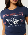 True Religion Gathered Baby Tee Dress Blue