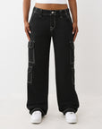 True Religion Bottoms Hs Cargo Emb Sn Jet Black