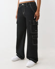 True Religion Bottoms Hs Cargo Emb Sn Jet Black
