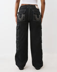 True Religion Bottoms Hs Cargo Emb Sn Jet Black