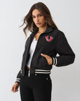 True Religion Hs Quilted Zip Up Jacket Jet Black