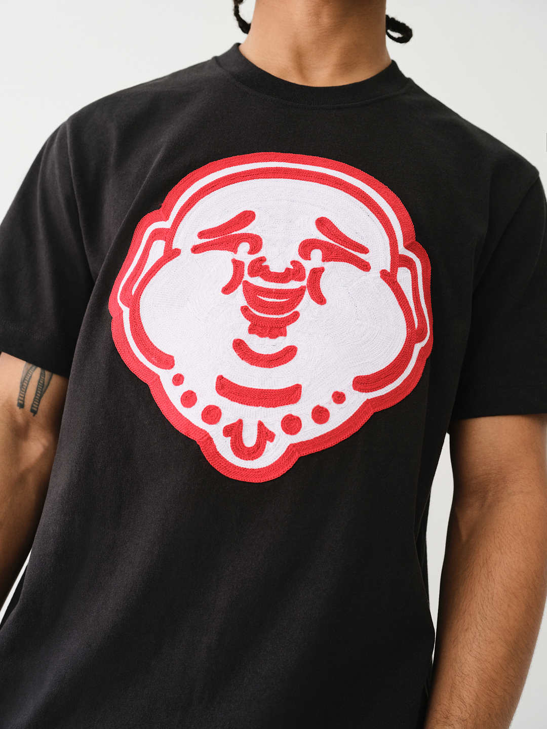 True Religion T-Shirt Buddha Face Jet Black-AL Capone Premium