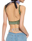 Gcds T-Shirt Boob Tube Allover Print Olive