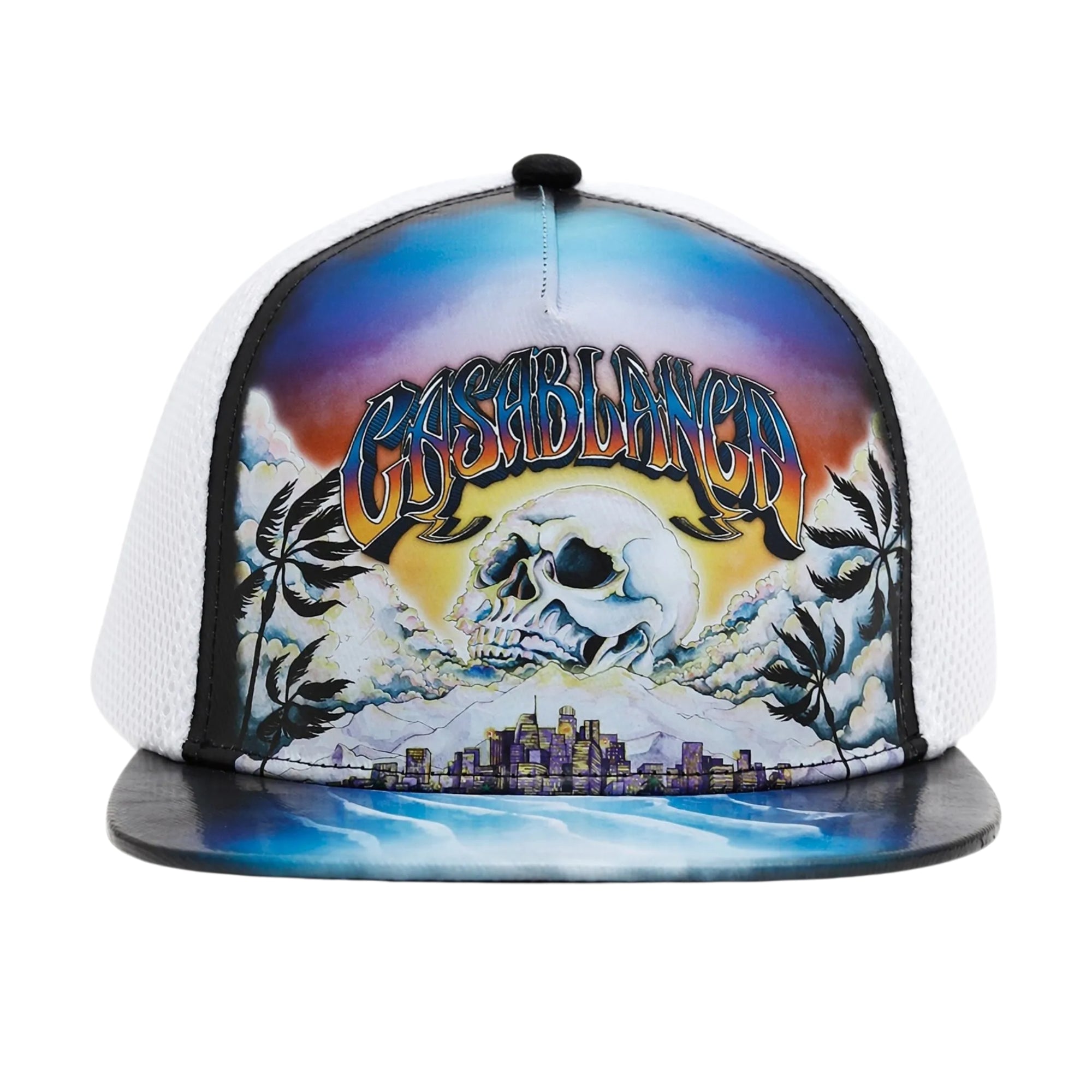 Casablanca Trucker Cap Skull Graphic White-AL Capone Premium