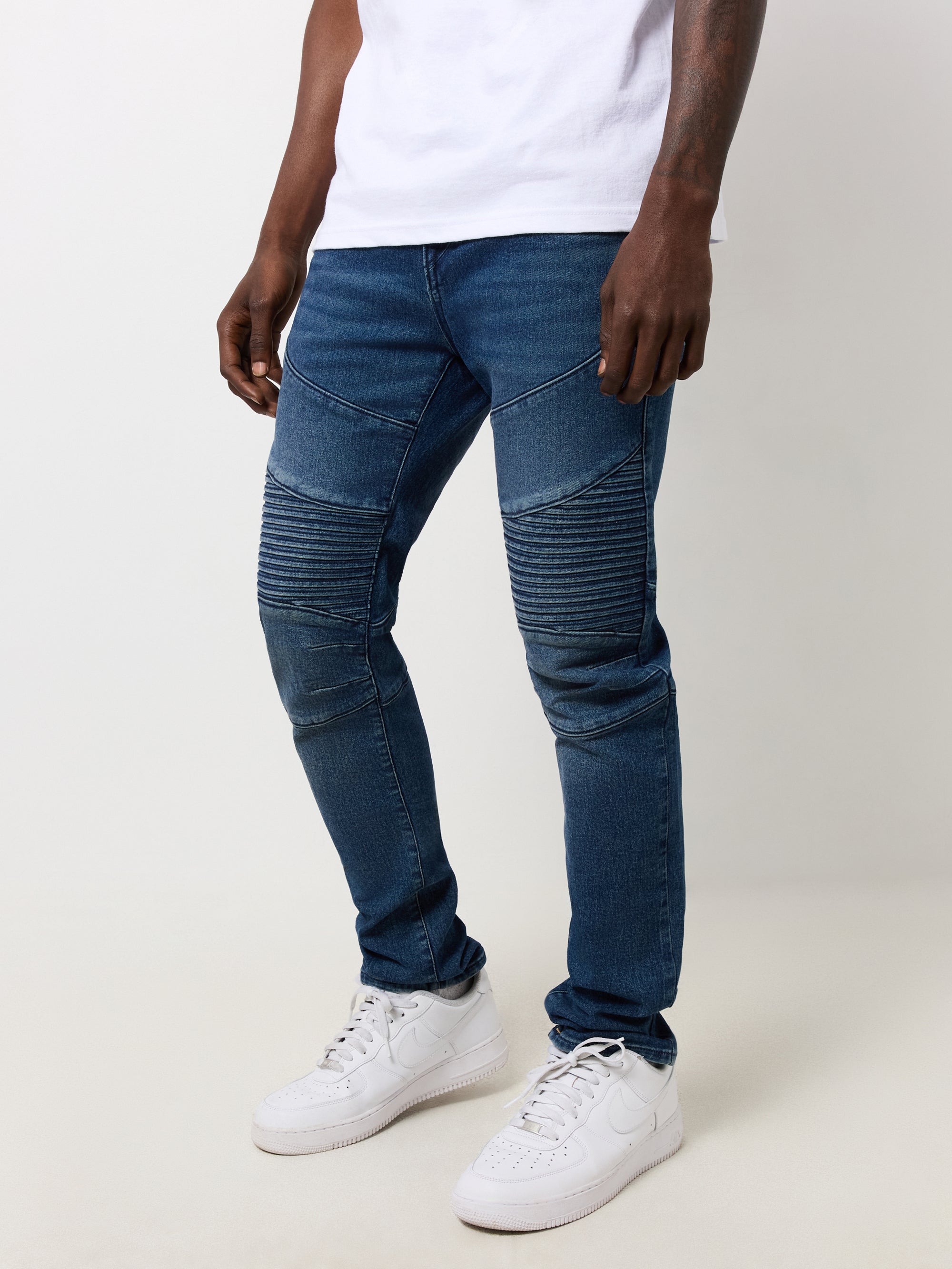 True Religion Rocco Moto Skinny Medium Blizzard Wash – AL Capone