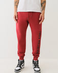 True Religion Embossed Jogger Red Dahlia