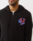 TRUE RELIGION JACKET PATCH EMB JET BLACK