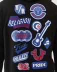 TRUE RELIGION JACKET PATCH EMB JET BLACK