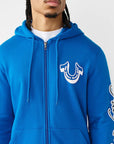 True Religion Hoodie Diagonal Zip Imperial Blue