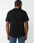 True Religion T-Shirt Puff Buddha Face Jet Black