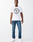 True Religion T-Shirt Puff Buddha Face Optic White