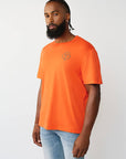 True Religion T-Shirt Applique Multi Red/Orange