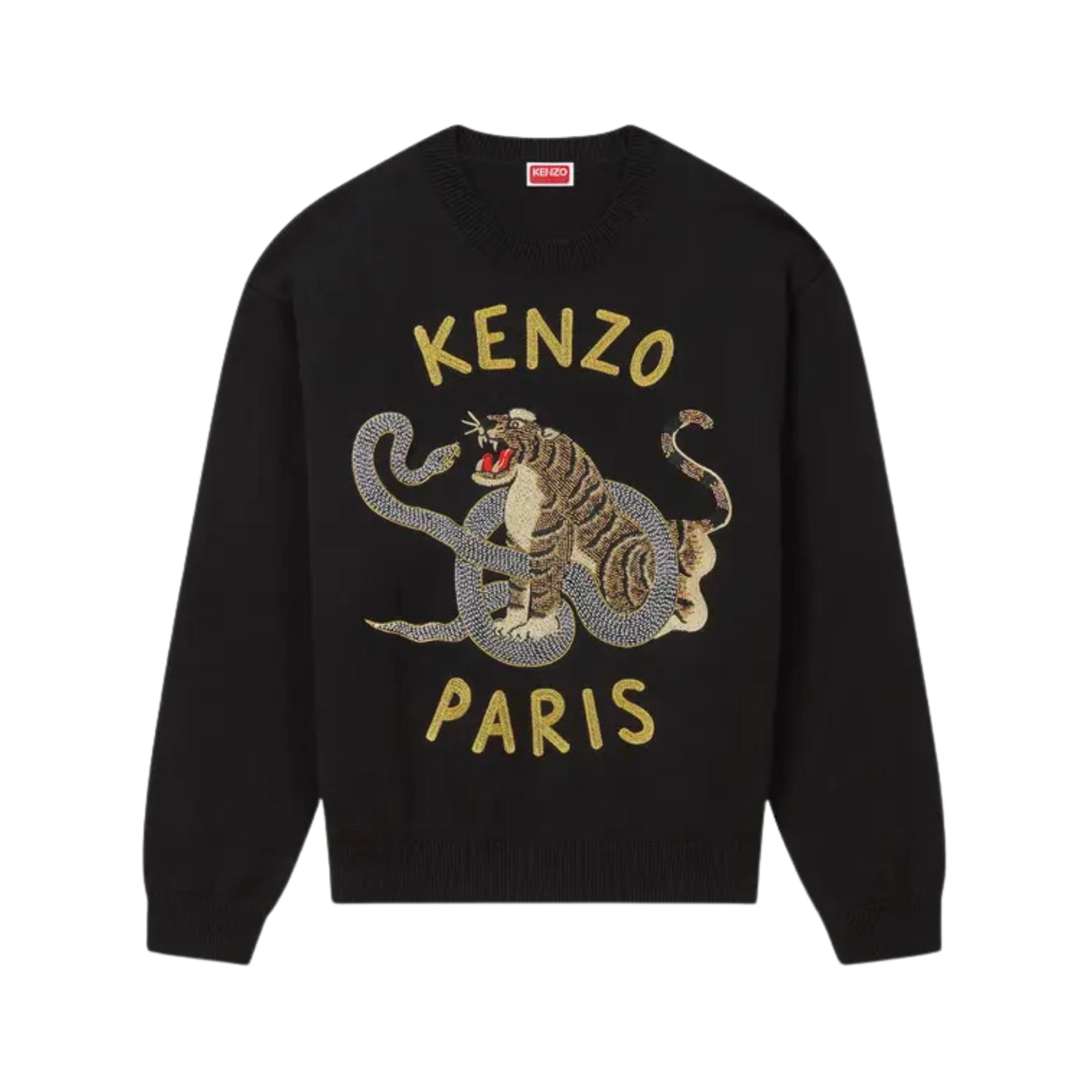Kenzo Sweater Snake Vs Tiger Logo Black – AL Capone Premium