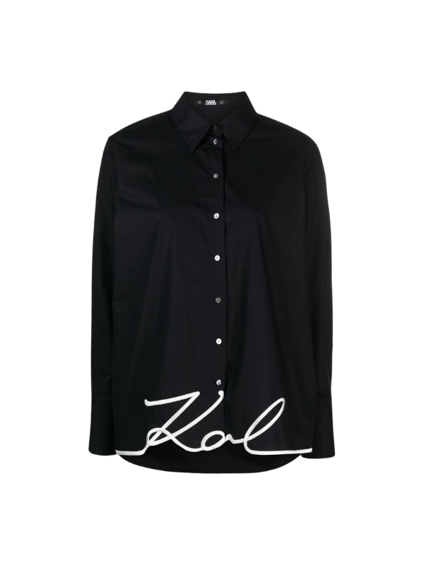 Karl Lagerfeld Shirt Signature Logo Black-AL Capone Premium