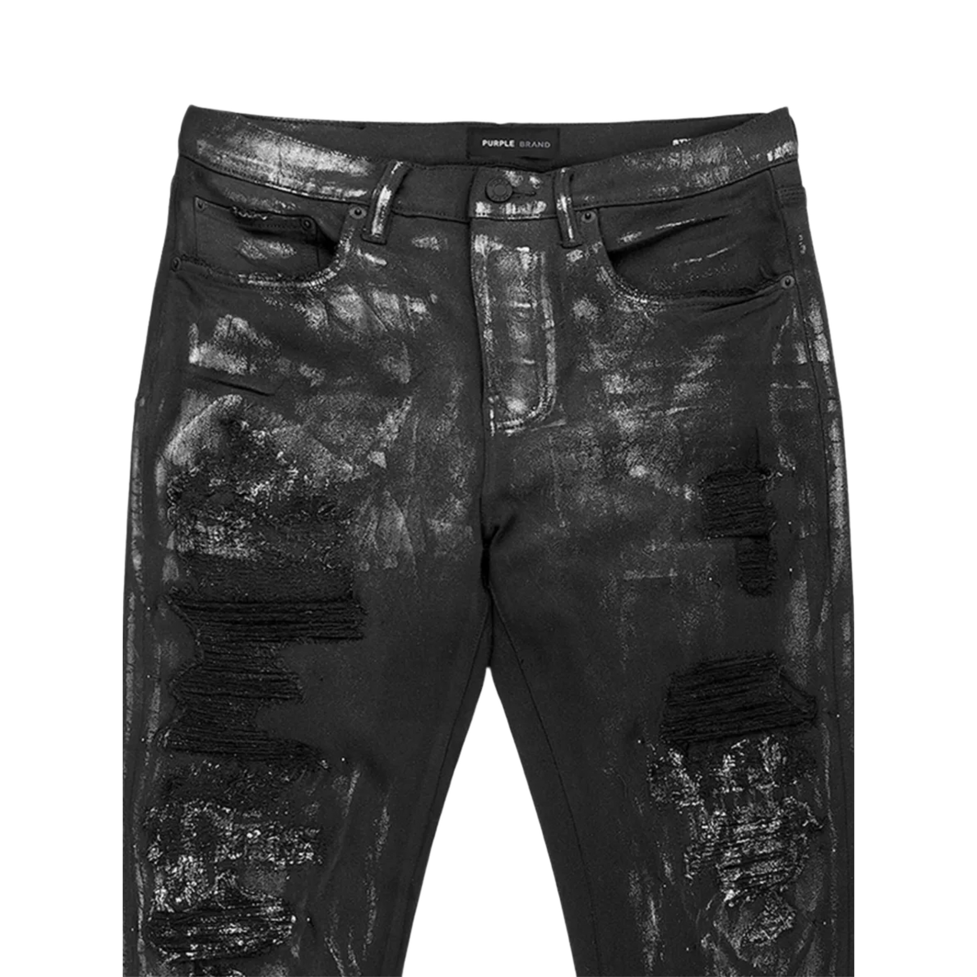 Purple Jeans Rip Design Black-AL Capone Premium