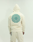 Capone Sweater Hooded Emroidered Back Print Beige-Green