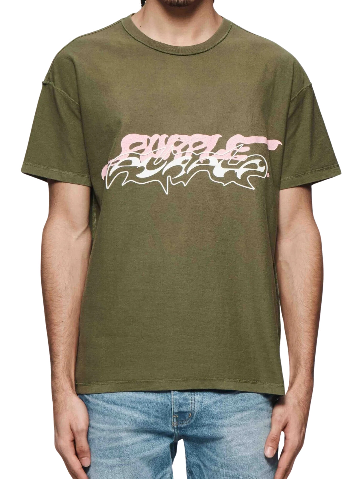 Purple T-Shirt Logo Khaki-AL Capone Premium