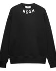 Msgm Sweater Neck Logo Black-White