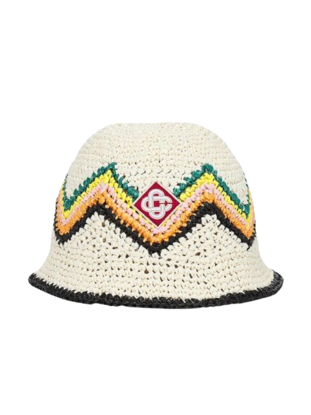 CASABLANCA Logo-Appliquéd Crocheted Faux Raffia Bucket Hat