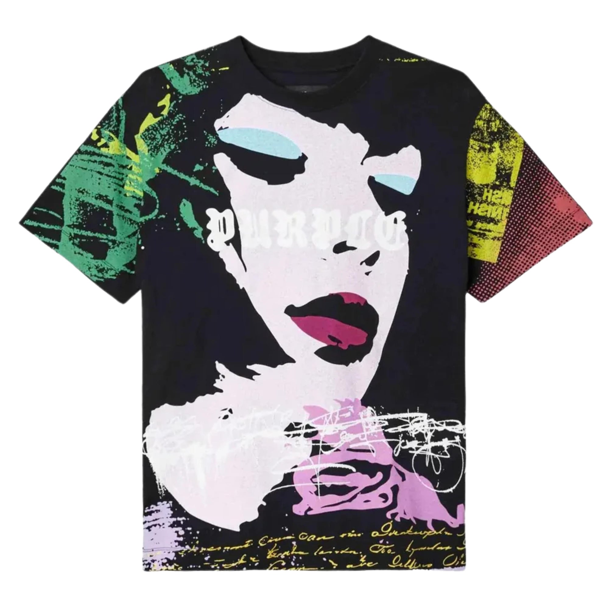 Purple T-Shirt Femme Logo Black-AL Capone Premium