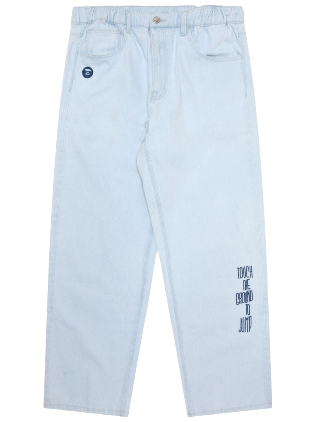 Aape Jeans Slogan Touch The Ground To Jump Blue-White-AL Capone Premium