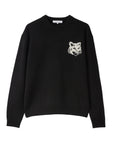 Maison Kitsune Sweater Fox Head Intarsia Black-AL Capone Premium