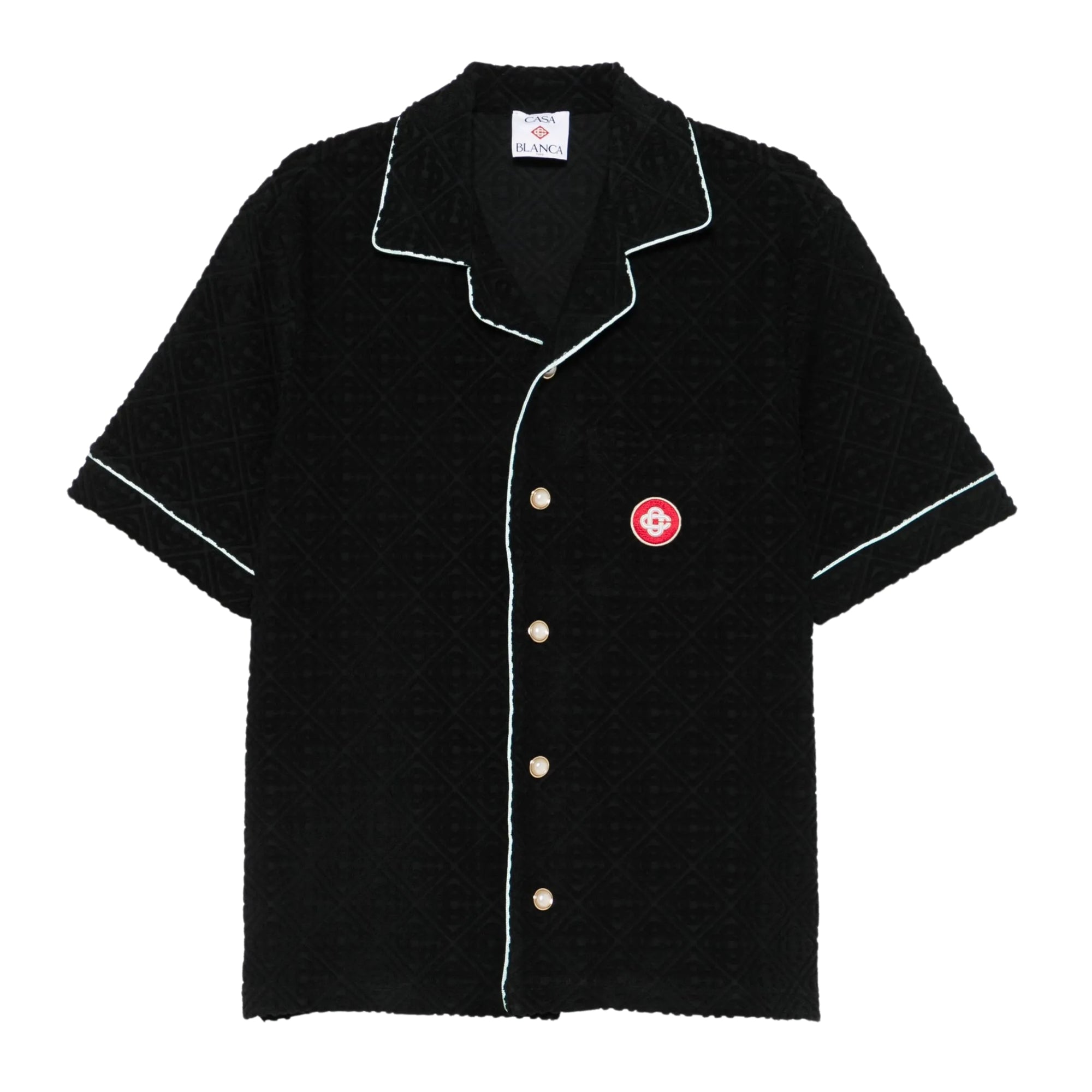 Casablanca Shirt Monogram Jacquard Towelling Black-AL Capone Premium