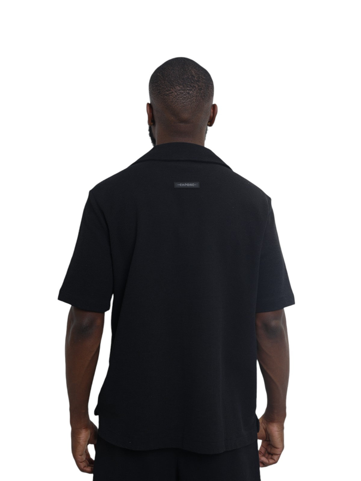 Capone Shirt Textured Basic Black-AL Capone Premium
