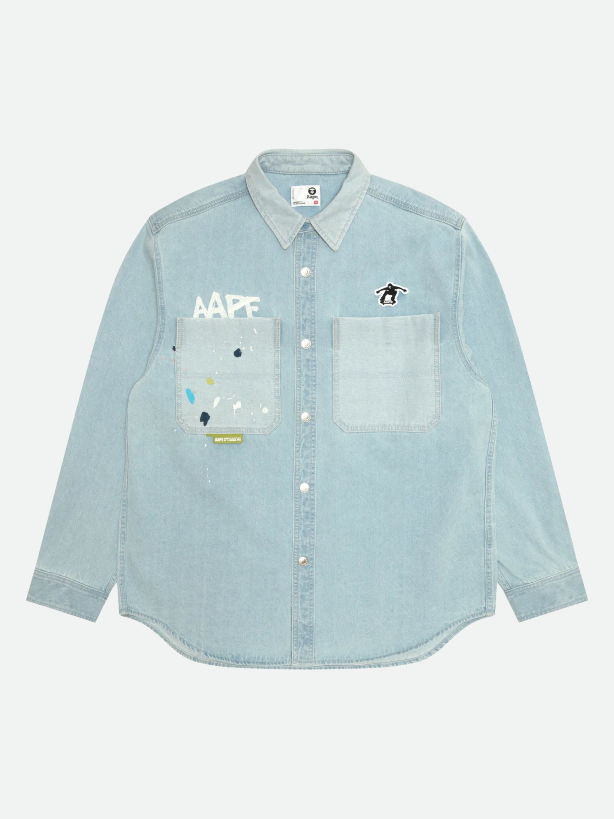 Aape Shirt Logo Long Sleeve Light Blue-AL Capone Premium