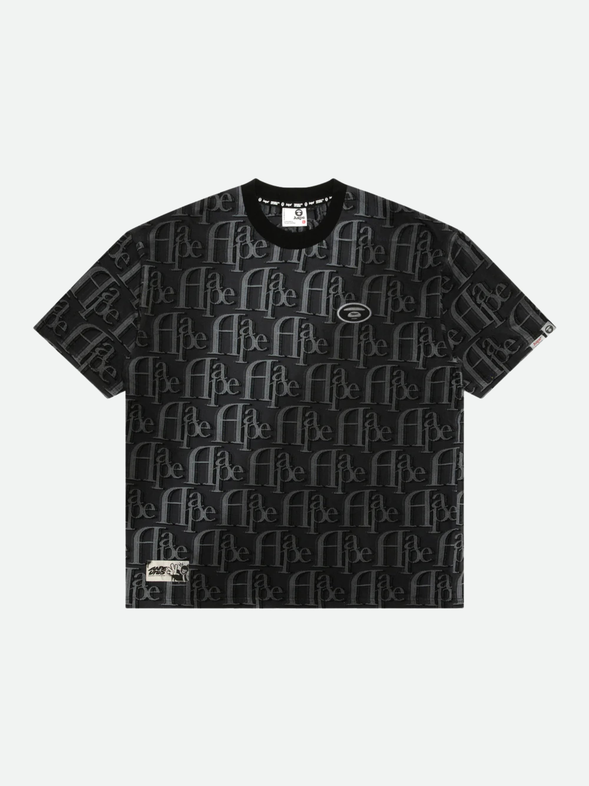 Aape T-Shirt Allover Print Logo Black-Grey-AL Capone Premium