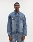 Billionaire Boys Club Script Logo Denim Jacket Mid Wash Blue