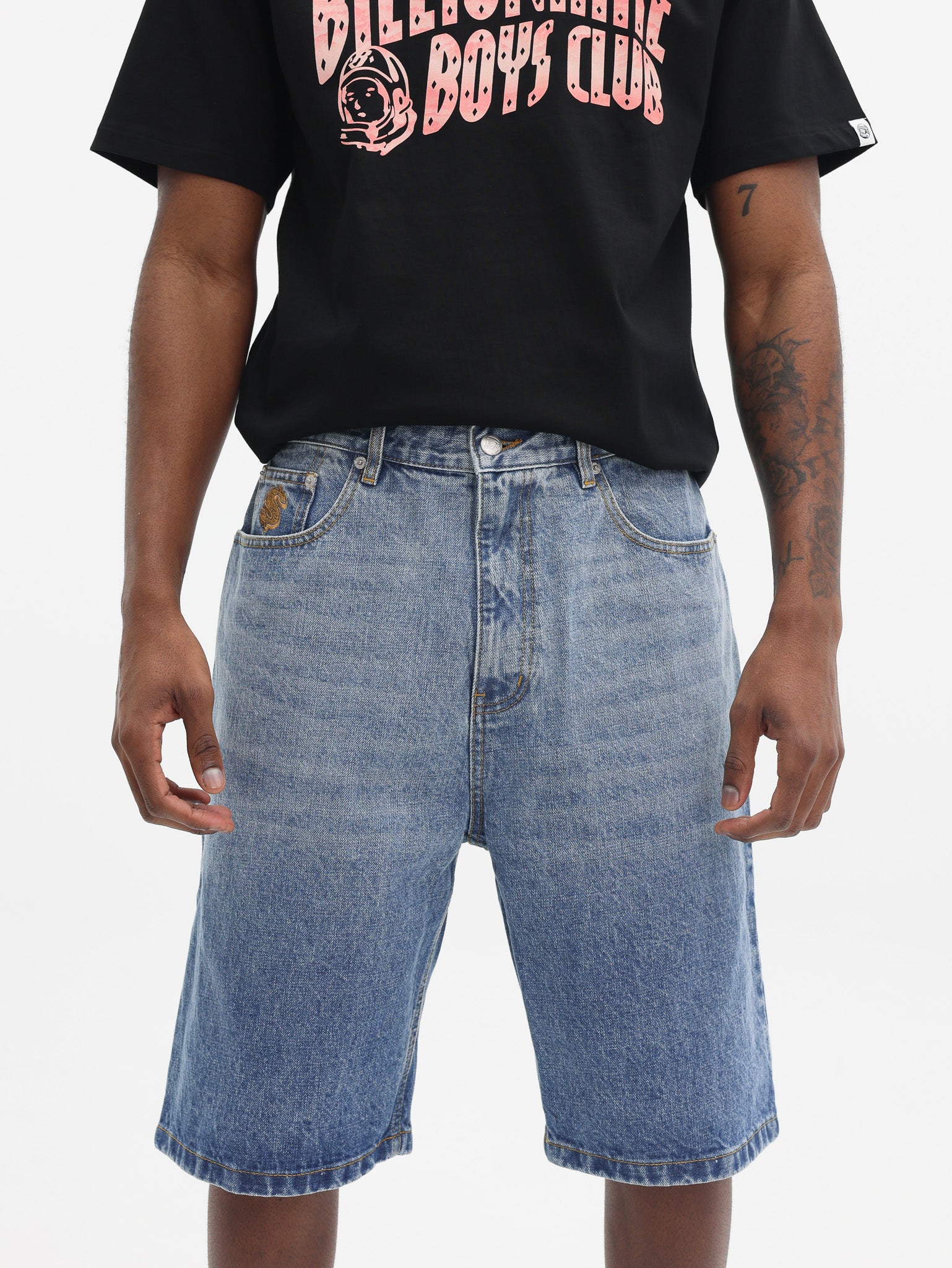 Billionaire Boys Club Astro Denim Shorts Mid Wash Blue-AL Capone Premium