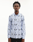Comme Des Garcons Shirt Long Sleeve Aop Buttondown White-Black