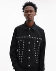 Comme Des Garcons Jacket Studded Trucker Black