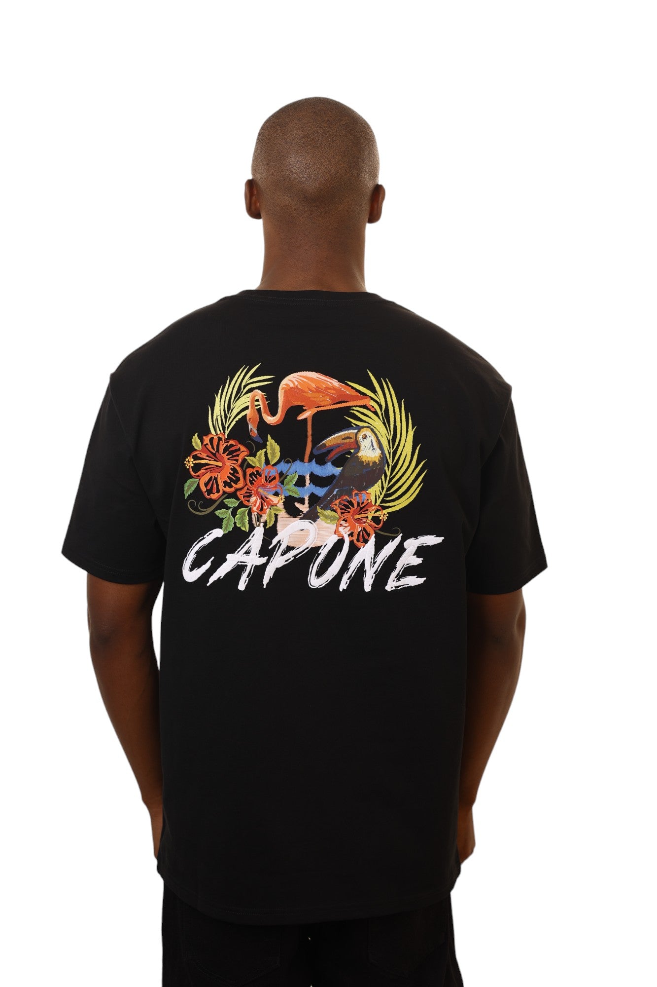 Capone T-Shirt Flamingo Island Black-AL Capone Premium